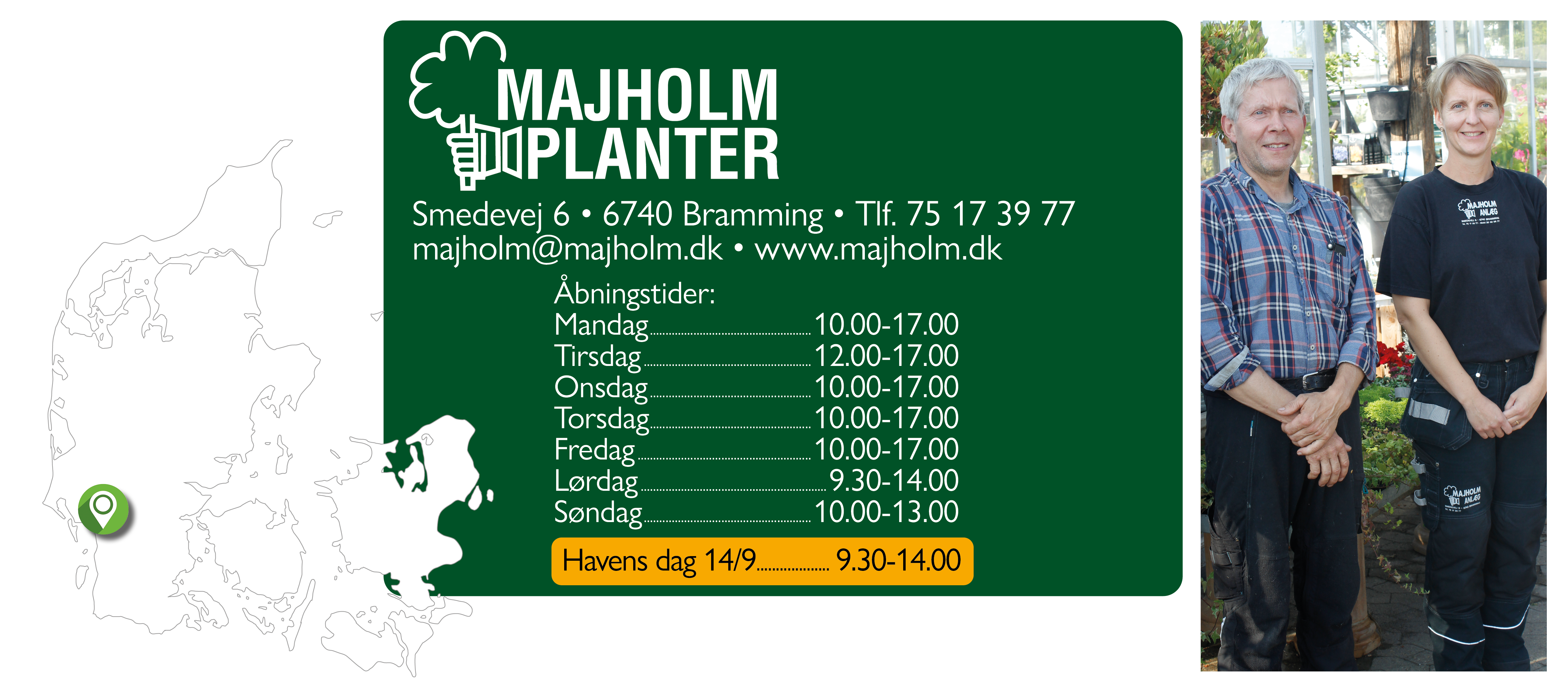Forside information med kort og billede